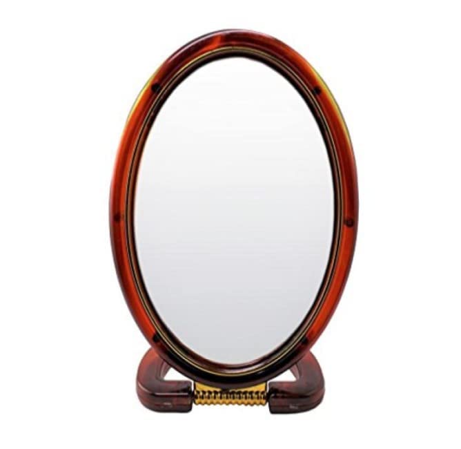 Makeup Oval Beauty Mirror | Magnifying Mirror Makeup | Double Side Magnification 1X/5X with Stand Mirror for Men & Women (Large, 1)-image-23