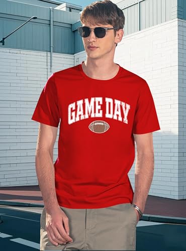 Game Day Football Shirt Men: Funny Football Season Graphic Tee Tops Game Day Short Sleeve Shirt3
