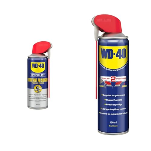 WD-40 Specialist • Lubrifiant Au Silicone • Spray Double Position • Formule Propre & WD-40 • Produit Multifonction • Spray Double Position • Sans Silicone • Non Conducteur