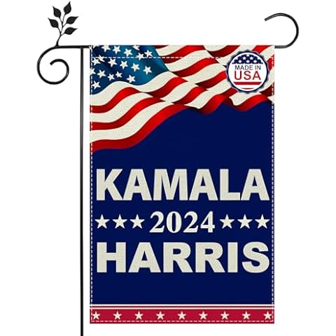 Kamala Harris 2024 Garden Flags 12x18 Inch Double-Sided Foldable Garden Flag with USA Flag Signs, Kamala Harris for President Election Indoor Outdoor Yard Decoration Harris 2024 Garden Party Supplies Cover