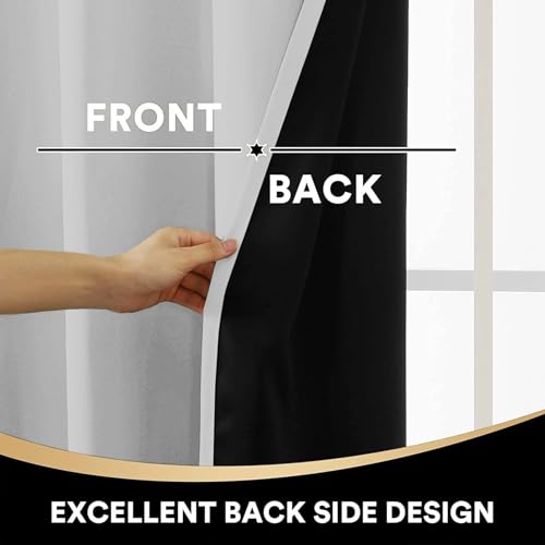 Image of 100% Blackout Double Pinch Pleat Curtains, Linen, Thermal Insulated, 2 Panels, Solid,(Silver)
