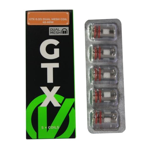 For Vaporesso GTX Dual Mesh Coil Résistance (0,2 Ω, Paquet de 5) [DTL 45-60 W] Compatible avec Kit LUXE XR MAX 2/LUXE X Pro/Aurmor G/Aurmor GS/GEN PT80 S/GEN...