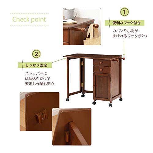 Amazon.co.jp: 萩原(Hagihara) 折りたたみ デスク 勉強机 キャスター