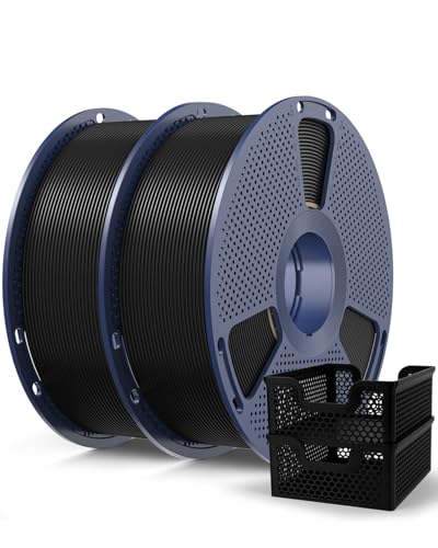 Image of SUNLU PLA+2.0 Filament 1.75mm Black 2KG, High Speed PLA Plus2.0 Tougher and Stronger 3D Printer Filament Dimensional Accuracy + /- 0.02mm, 2 Pcs 1kg Spool(2.2lbs) Fits for Most FDM 3D Printers