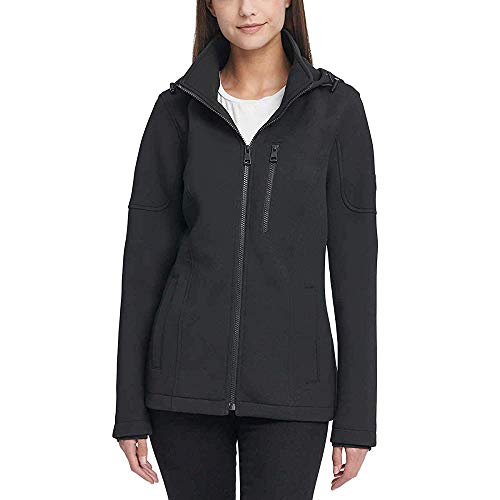 Andrew Marc - Chaqueta de buceo con capucha extraíble para mujer - Negro - M