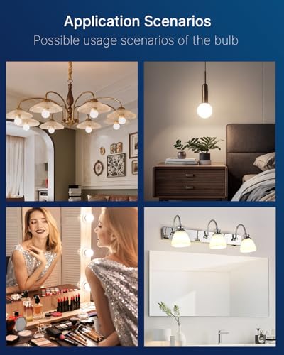 Image of FLSNT G25 LED Globe Bulb, 60W Equivalent 550 Lumens, White Glass 5000K Daylight, Dimmable, E26 Base, CRI90+, for Bathroom Vanity & Mirror Lighting, UL Listed, 6 Pack