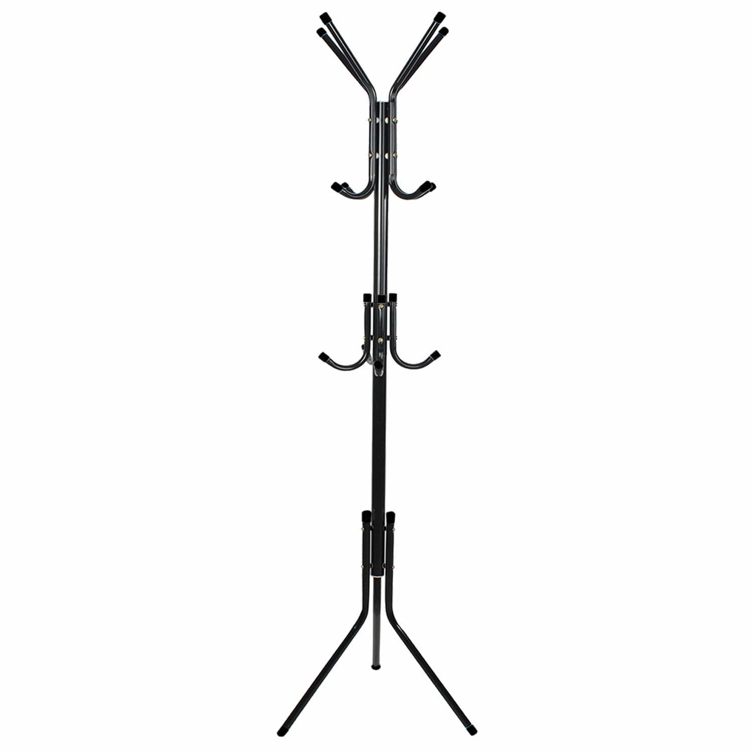 Ruhhy Appendiabiti a 12 ganci, 3 livelli, 175 cm, per giacche, cappotti, sciarpe, borse, cappelli, metallo nero/bianco 23814, colore: nero/bianco