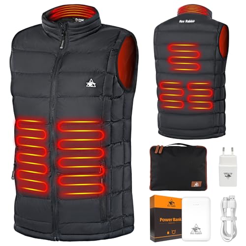 Beheizbare Weste, Beheizte Weste Herren mit 10000mAh Akku, Heizweste mit 6 Heizzonen, 3 einstellbare...
