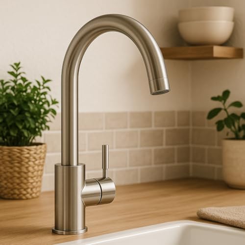 Rubinetto Per Lavello Cucina Girevole A 360° | Rubinetto Miscelatore Da Cucina In Acciaio Inox - 5