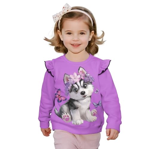 ZFRXIGN Graphic Sweatshirt for Kids 1-8 Years Long Sleeve Athletic Shirt for Causal Wear