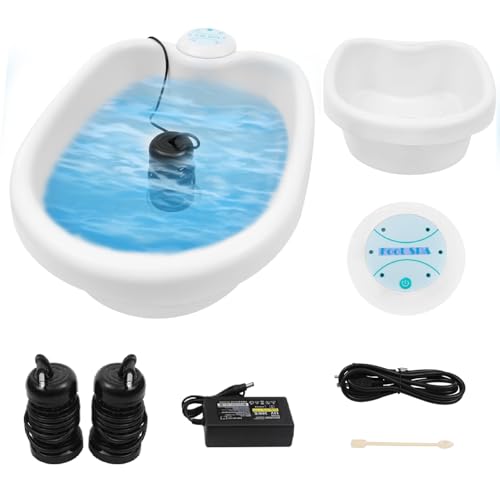 Máquina de baño iónico para pies, 21" × 15" × 5.5", con 2 matrices iónicas, sistema de spa para pies para uso doméstico o en salones de belleza, color blanco miniatura 1