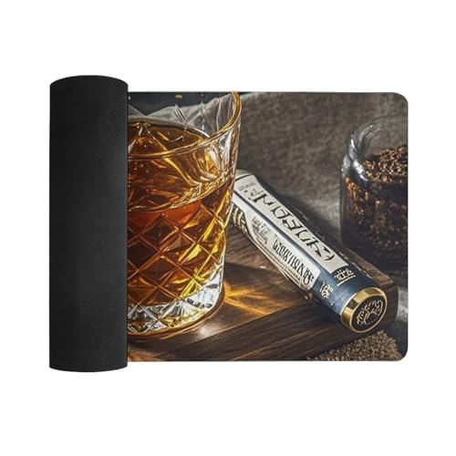 Cigar & Whiskey Desk Mat Non-Slip Rubber Gaming Mousepad miniatura 3