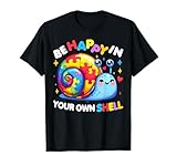 Cute Rainbow Snail Autism Awareness Boys Girls Tee