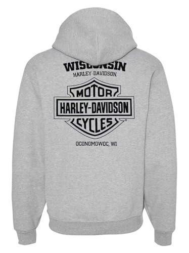 Harley-Davidson Men's Retrograde Zip-Up Hoodie Sweatshirt – Sport Gray2