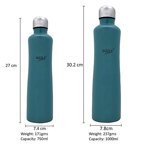 Image of Sizzle Lifestyle Stainless Steel Fridge Water Bottle (1)