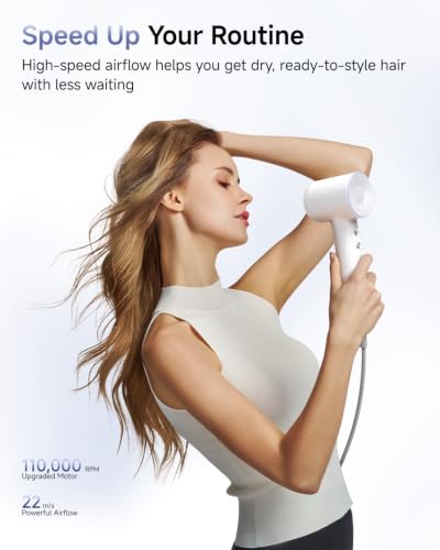Image of Laifen Swift Special Hair Dryer, High Speed 200M Ionic Blow Dryer with 110, 000 RPM Brushless Motor for Fast Drying, Low Noise, Hairdryer with Magnetic Nozzles, HD501
