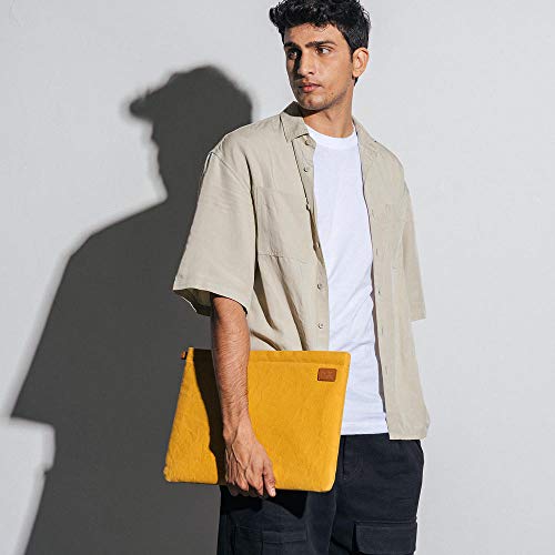 Image of DailyObjects Solid Skipper Sleeve | Stylish Durable Poly Cotton Canvas Material for Laptops & iPads | Zip Closure & Soft Cotton Inner Lining with Printed Slip Pockets
