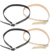 AOKWAWALIY 2 Stück Abnehmbare Pu-Leder-Schuhriemen Schnürsenkel Für Damen-High-Heels Anti-Lose Sc...