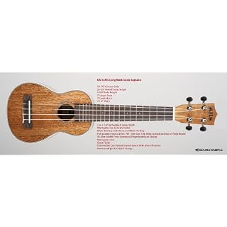 Kala long neck Ukulélé Soprano (acajou brillant avec étui - Les Beatles, Paul McCartney, John Lennon, RIngo Starr, George Harrison