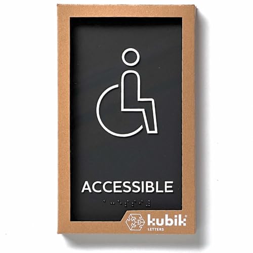 Plaque de porte accessible braille grade 2 design moderne de haute qualité Kubik Letters