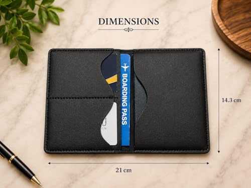 Image of Eco Leather Unisex Passport Cover and Luggage Tags (Black)