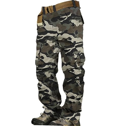 Generisch Pantalones cargo para hombre, color negro, transpirables, pantalones de montañismo, pantalones tácticos, multibolsillos, pantalones chinos, cómodos, pantalones de trekking, ajuste clásico