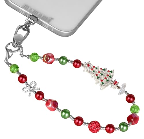 memumi Correa para Celular Christmas Crystal, Correa Antirrobo y Anticaídas para la Muñeca, para iPhone 17 Pro Max y Smartphones, un Bonito Accesorio Manos Libres para Mujer Árboles de Navidad