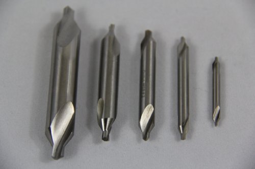 5 Piece Premium HSS 60 Degree Center Drill Combined Drill and Countersink Lathe Tool Set