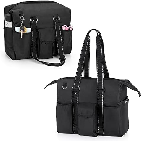 Damero Teacher Utility Tote Bag with Pockets Cover