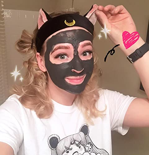Ziper Cute Cat Usagi Moon Cosmetic Hairband Shower Headband (Black) #TOP1