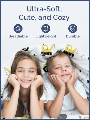 Image of Kids Queen Construction Bed Sheets - 4 Piece Kids Construction Sheet Set