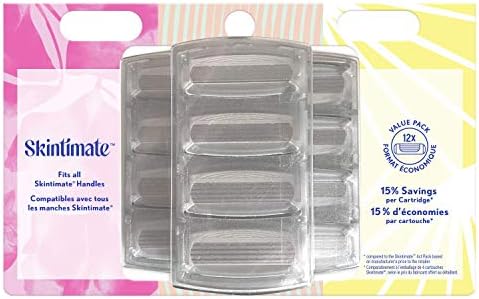 Skintimate 4-Blade Razor Refill Cartridges with Aloe and Vitamin E, 12 Count