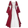 MAYOGO Vintage middeleeuwse renaissance gothic cosplay jurk vloerlange retro klederdracht keltisch kleding dames podiumkostuums performance kostuums lange mouwen grote maten S-5XL