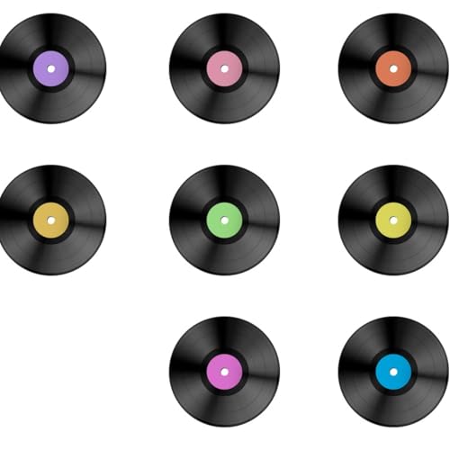 GGAUBAIFI Confezione da 8 Dischi in Vinile Vuoti da 10 Pollici, Dischi Vintage Finti per Decorazioni da Parete estetiche Indie, Decorazioni per Feste con Musica Rock & Roll Anni '70 e '80 e '90