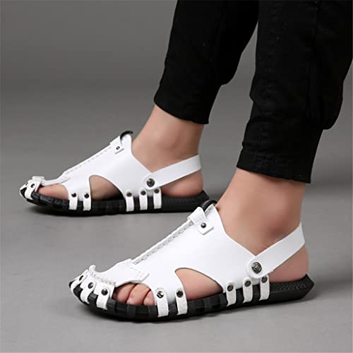 YMGSCC Handmade Sandals Solid Outdoor Beach Shoes Male Lightweight Breathable Non-Slip Man Casual Sandals(D,43) - Image 3