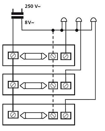 HUBER Aufputz Klingeltaster 3 fach aus Polystyrol - Türklingelknopf mit Namensschild beleuchtet - Haustürklingel Aufputz aus Kunststoff - Klingel, 3 Klingeltaster