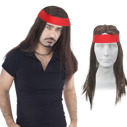 XNIVUIS - XNIVUIS 2 Ensembles de Costume Hippie - Perruque Marron et Rock Hippie pour Hommes et Femmes (2 Pcs) - -24%