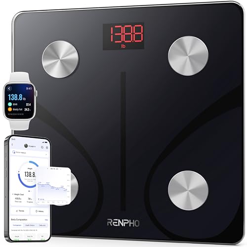 RENPHO Scales for Body Weight Smart Weighing Scales Body Weight with App Bluetooth Bathroom Scales for Fitness Tracking High Accuracy Body Composition Monitor (ST/ST:LB/LB/KG) - Elis 1