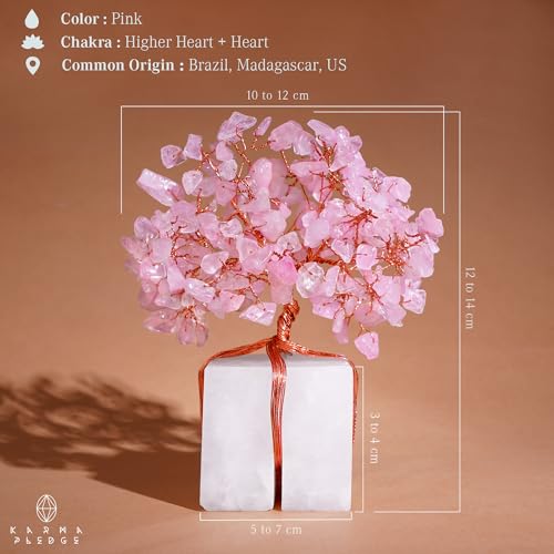 Rose Quartz Crystal Tree of Life Unique Birthday Gifts for Women, Mom, Sister, Friends. Handcrafted Chakra Healing Crystal and Stones for Positivity, Money, Luck, Aesthetic Home and Office Decor - Image 3