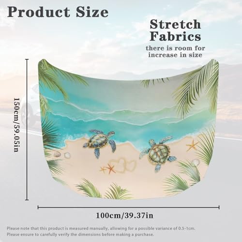 Image of Car Hood Cover Protector,Dust-Proof Wear-Resistant Breathable Print Polyester Hood Covers for Cars,Decoration Universal Car Accessories Sea Turtle