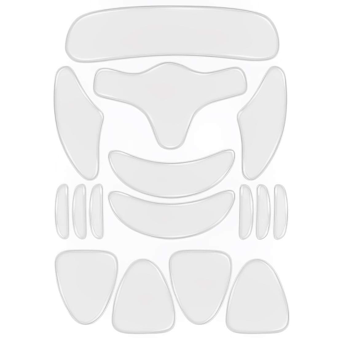 16 Pezzi Cerotti Anti Rughe Silicone Patches Riutilizzabili per Viso, Bocca, Fronte, Mento Set di Patch per il Viso