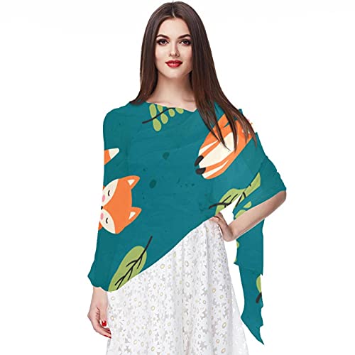 Foulard mousseline de soie femme multicolore 08 au design renards exclusif