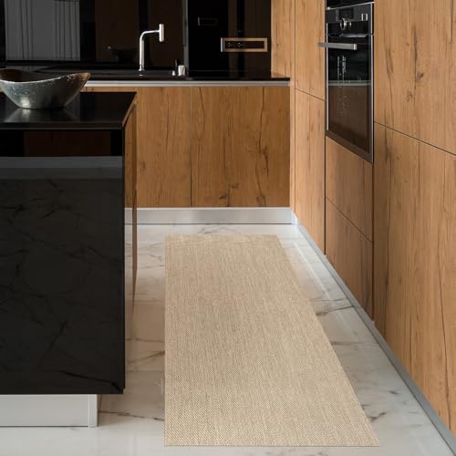 Miniatura 10 de Storesdeco Alfombra Vinílica De Tejido Trenzado Premium De Alta Gama. Lavable Antideslizante Y Extraplana. Materiales De Máxima Calidad Resistentes Color Beige 60x90 Cm