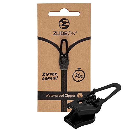 Zlideon Zipper Repair Kit for Waterproof Zippers - 1pcs, Black (L), For Waterproof Zippers 1 Pack