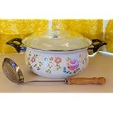 レトロ品 サンコーウェアー ホーロー鍋 花柄