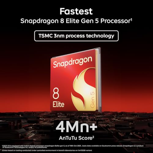 Image of iQOO 15 (Apex, 12GB RAM, 256GB Storage) | Fastest Snapdragon 8 Elite Gen 5 Processor* | Samsung 2K M14 Lead OLED Display | Origin OS 6 with Personalized AI Features