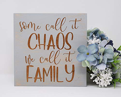 St234tyet - Cartel de madera impresa con texto en inglés "Something call it chaos", 30,5 x 30,5 cm