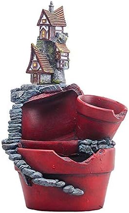 Xueliee Resin Castle Succulent Plant Flower Bed Pot Garden Planter Fairy Dollhouse