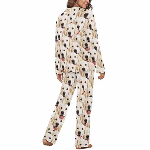 MyPupSocks Custom Face Pajamas for Women Set, Personalized Photo Long Sleepwear XS-XXL2