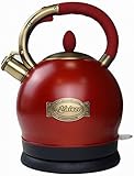 Kaiser Empire Bordeuax Exklusiver Retro Wasserkocher/Kontroll LED 2 L 1800 W Rotation/Elektrischer Wasserkocher/Innere Tank in EdelstahlWasserkessel/Gewinner German Brand Award 2017